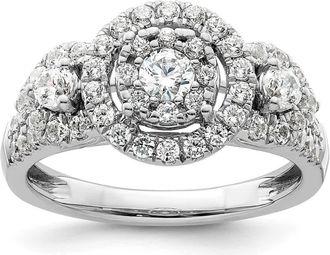 Diamond2Deal 14k White Gold Lab Grown Diamond Engagement Ring 1Ct Clarity- VS Color- G-H