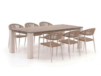 Manifesto Furniture Manifesto Belpasso/ROUGH-X 240cm dining tuinset 7-delig stapelbaar