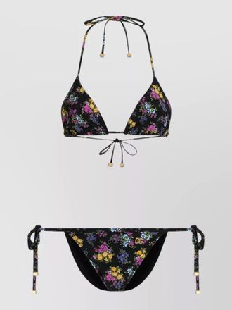 Dolce & Gabbana floral-print triangle bikini