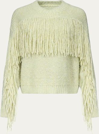 Diane Von Fürstenberg x Henry Zankov Cornelia Fringed Shimmer-Knit Sweater