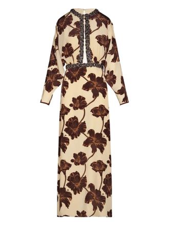 Johanna Ortiz Adoracion Continua beaded dress - Brown