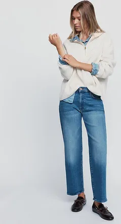 Mother Tunnel Vision Mid Rise Flood Jeans