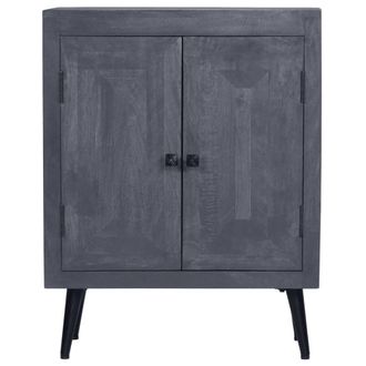 Berkfield Home Sideboard Solid Mango Wood 60x30x76 cm in Grey | Size: 60 x 30 x 76 cm