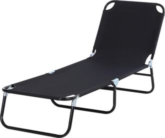 OUTSUNNY Tumbona plegable 188x56x28 cm negro