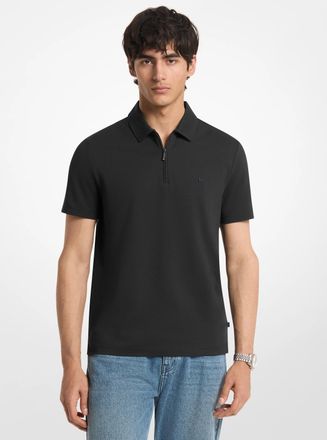 Michael Kors Cotton Blend Piqu&eacute; Zip-Up Polo Shirt