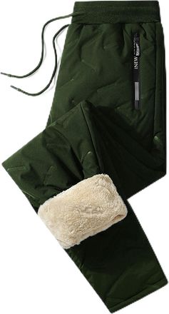 Generic Upgraded Fleece Lined Pants Men Winter Warm Water Resistant Sweatpants Sherpa Lined Track Pants with Zipper Pockets (UK, Alpha, XL, Regular, Regular, 