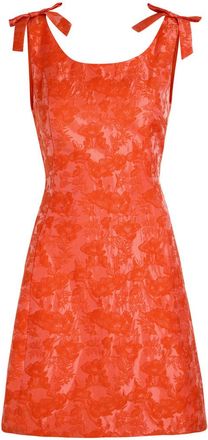 Sister Jane Neroli Floral-jacquard Woven Mini Dress - Orange - 12 (UK12 / M)