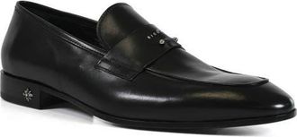 John Richmond Logo Embossed Loafer in Black at Nordstrom, Size 12