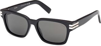 Ermenegildo Zegna Zonnebril - unisex - Zonnebrillen - Zwart - 55 MM - Accessoires