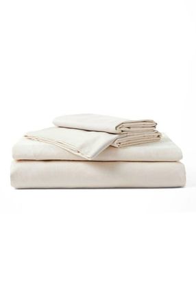 Pact Organic Cotton Organic Room Service Sateen Sheet Set in Bone at Nordstrom, Size California King