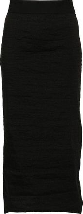 Uma Wang Celeno midi skirt - women - Linen/Flax/Polyamide/Elastane - L - Black