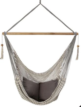 Hamac del sol Jinopete xl - silla hamaca de nicaragua - crudo y gris - 100% algodón