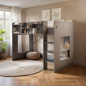 Flair Wizard Mid High Sleeper Bed in Grey | Size: Single