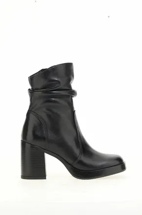 Mjus Bottines in leer, vierkante top