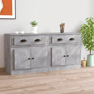 vidaXL Vidaxl - Aparadores 2 Uds Madera Contrachapada Gris Hormig&oacute;n