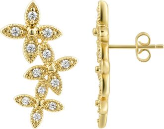 Adornia Curved Flower Stud Earrings in Gold at Nordstrom Rack