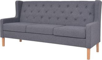 vidaXL Sof&aacute; De 3 Plazas Tela Gris Vidaxl