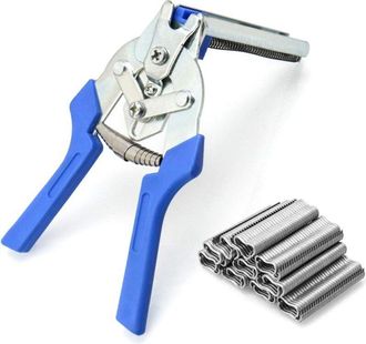 OEM Pince A Cl&ocirc;ture - Acier 65mn - 180 X 140 Mm - Pour Treillis M&eacute;tallique Et Cl&ocirc;tures De Jardin - 1 Pi&egrave;ce + 600 Clips Hog Ring M