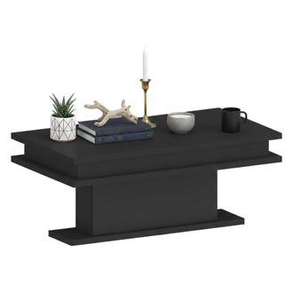 Dmora Mesa De Centro Leon, Mesita De Sal&oacute;n, Mueble Bajo De Almacenaje, Mesa De Centro, 100x55h42 Cm, Antracita, Con Embalaje Reforzado - Dmora