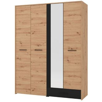 Dmora Guardaroba Grande Lisio, Armadio Camera da Letto un Cassetto, 5 Ripiani, Appendiabiti, 157.5x203.5h cm Marrone Rovere Nodi