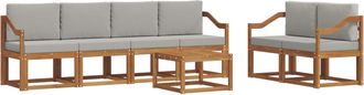 vidaXL Conjunto De Sof&aacute;s De Exterior 7 Uds. Gris Natural Y Claro Vidaxl