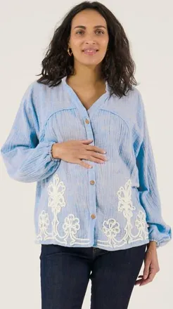 Cache Coeur Maternity and Nursing Blouse Sarah in Blue at Nordstrom, Size Xx-Large