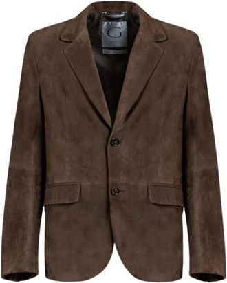 Gimos Light Suede Blazer - Heren - Leren en Su&egrave;de Jassen - Bruin - 2XL - Su&egrave;de - Jassen