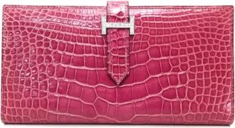 Herm&egrave;s Pre-owned Long wallet (bi-fold) - Dames - Vintage Accessoires - Roze - ONE Size - Leer - Vintage