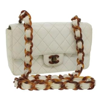Chanel Pre-owned Vintage Schoudertas - Dames - Pre-owned - Wit - Maat: ONE Size Leer