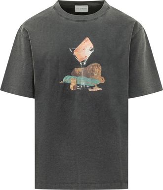 Dr&ocirc;le de Monsieur Glass Lion T-Shirt - Heren - T-shirts - Zwart - M - Katoen - Tops