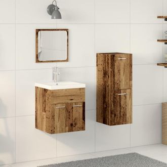 vidaXL Vidaxl - Set di Mobili da Bagno 3 pcs Legno vecchio 41 x 38.5 x 46 cm