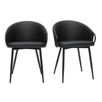 Miliboo Miliboo - Set De 2 Sillas Negras De Dise&ntilde;o Precio