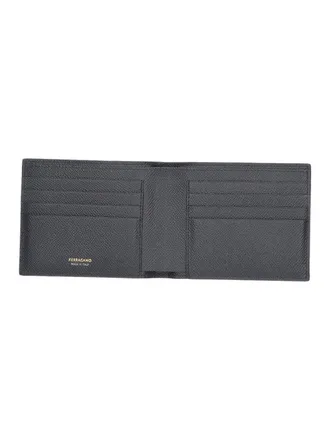 Ferragamo Mens Wallets Black Calf Leather