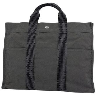 Herm&egrave;s Pre-owned Tote bag - Dames - Vintage Shopper - Grijs - ONE Size - Nylon - Vintage