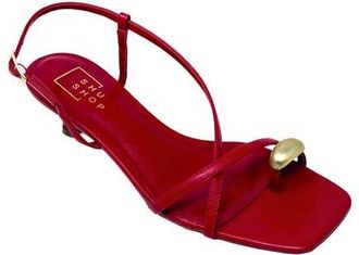 Shushop Harper Slingback Kitten Heel Sandal in Red at Nordstrom, Size 7.5