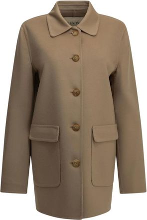 Valentino Abrigo Corto Vlogo - Coats - Mujer - Beige - M