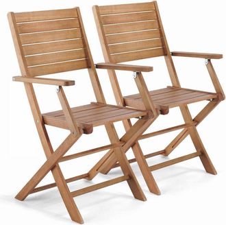 Oviala Oviala - Set di 2 poltrone in legno di eucalipto