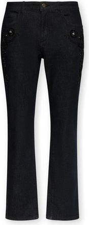 Elena Miro Jeans met borduursels - Dames - Bootcut Jeans - Blauw - 4XL - Katoen - Jeans