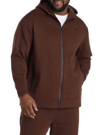 Reebok Big & Tall Performance Tech Fleece Front-Zip Hoodie in Campus Brown at Nordstrom, Size 2X Big