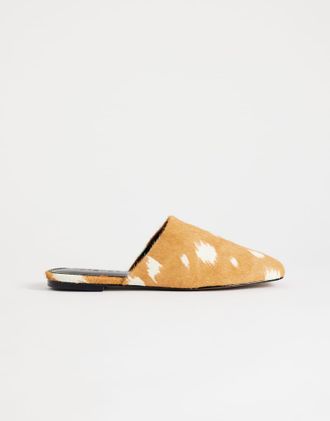 Topshop Lillie - Scarpe basse con punta arrotondata in vera pelle con stampa di cervo-Neutro