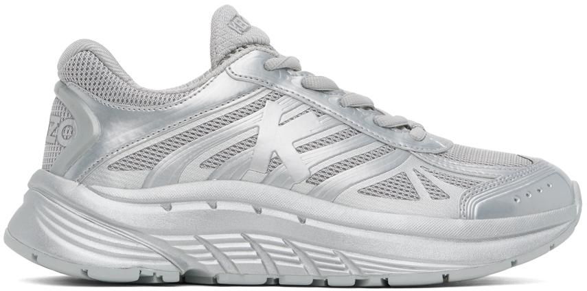 スニーカー Moncler Trailgrip Gtx' Silver Leather Blend Sneakers Silver Trailgrip GTX Leather Trainers - Sneakers for Men
