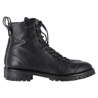 Jimmy Choo London Jimmy Choo Cruz Veterschoenen Enkellaarsjes in Zwart Leder