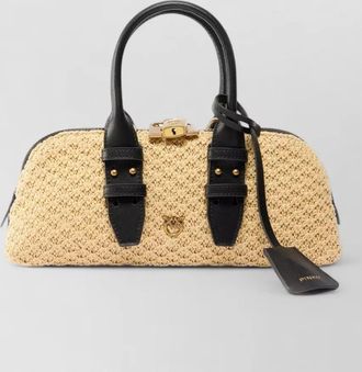 Pinko shoulder bag dual handles gold hardware