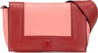 Celine Pre-owned Womens Triomphe Shoulder Bag Twotone Leather - Coral - One Size