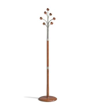 HERDASA Perchero Moderno Mod. 426 Herrajes Cromo Satinado Lacado Cerezo, 189 Cm(alto)37 Cm(ancho)37 Cm(largo)