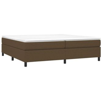 vidaXL Cama Sin Colch&oacute;n Tela Marr&oacute;n Oscuro 200x200 Cm Vidaxl