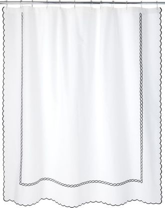 Matouk Classic Chain Scallop Shower Curtain in Black at Nordstrom
