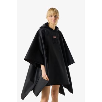 Hunter Hunter Opvouwbare Unisex Volwassenen Zwarte Regenponchos - &Eacute;&eacute;n maat