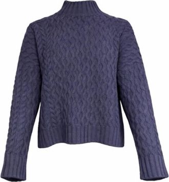 Max Mara Lana Trui - Dames - Coltruien - Blauw - L - Wol - Truien & Vesten