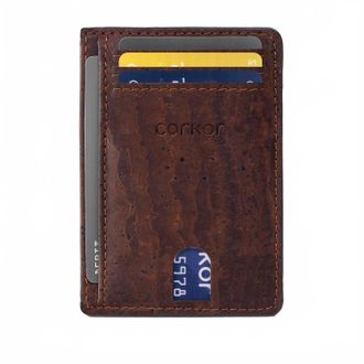 Corkor Mens Minimalist Wallet Cards Holder In Brown